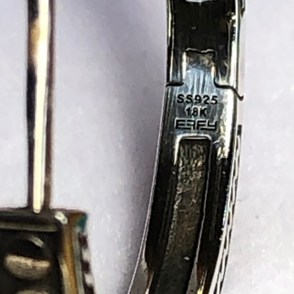 EFFY 18k Yellow Gold and Sterling Silver Med size Hoop Earrings - Picture 8 of 8